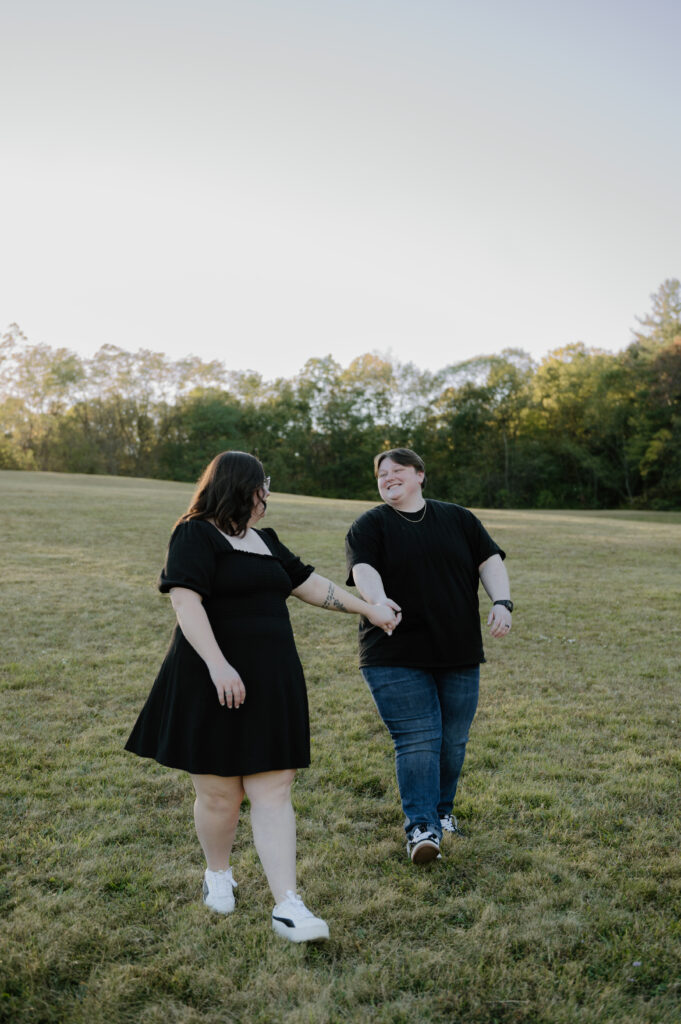 Cleveland engagement photographer capturing golden hour portraits outdoors