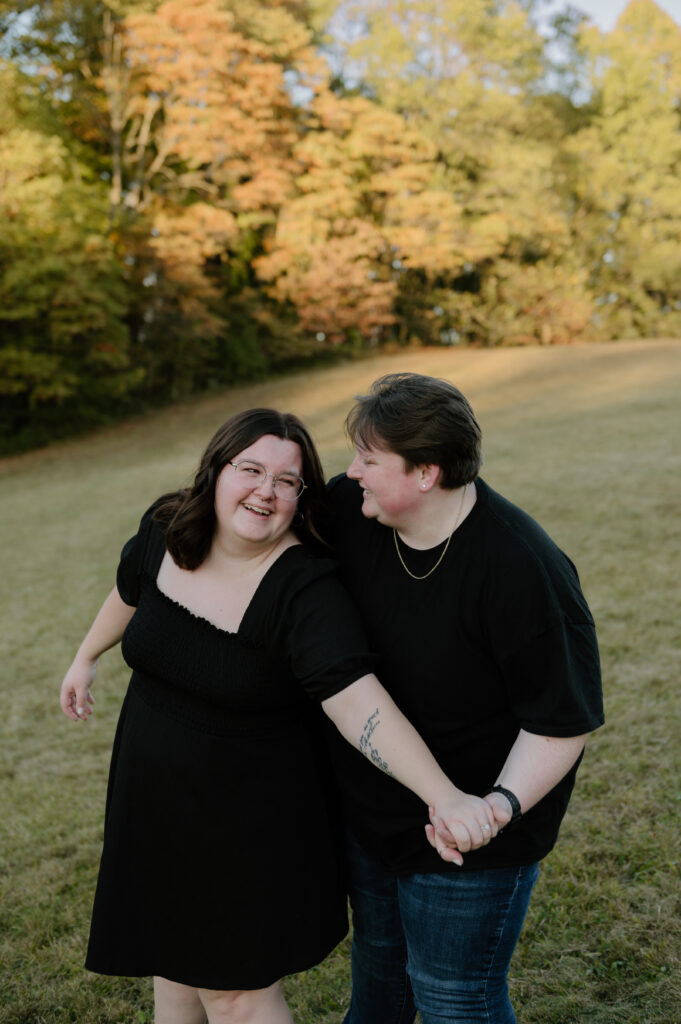 Cleveland engagement photographer capturing golden hour portraits outdoors